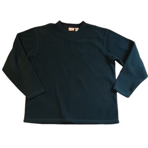 💚L.L. BEAN MEN'S SIZE LARGE FOREST GREEN 100% POLYESTER FLEECE SWEATSHIRT.